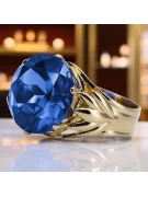 14K жълто злато Сапфир Пръстен Винтидж бижута vrc029y